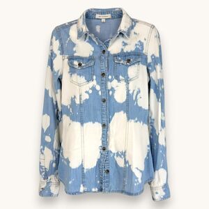 Life in Progress XS Demin Bleached Long-sleeve Shirt Boho Western